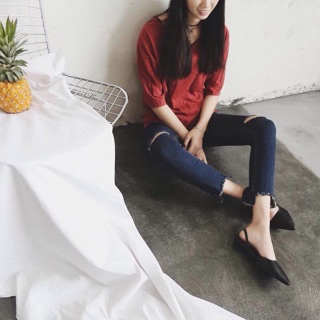 Sandal mũi nhọn đi 2 kiểu 
