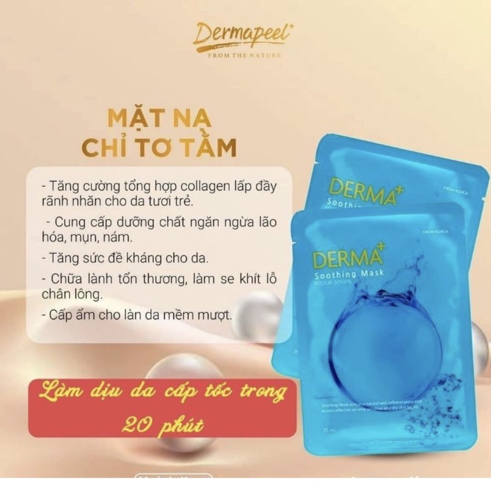 MẶT NẠ CHỈ TƠ TẰM DERMAPEEL+ – CẤP ẨM - LÀM DỊU SAU 20P SỬ DỤNG - CÔNG NGHỆ ĐỘT PHÁ MỚI 5.0