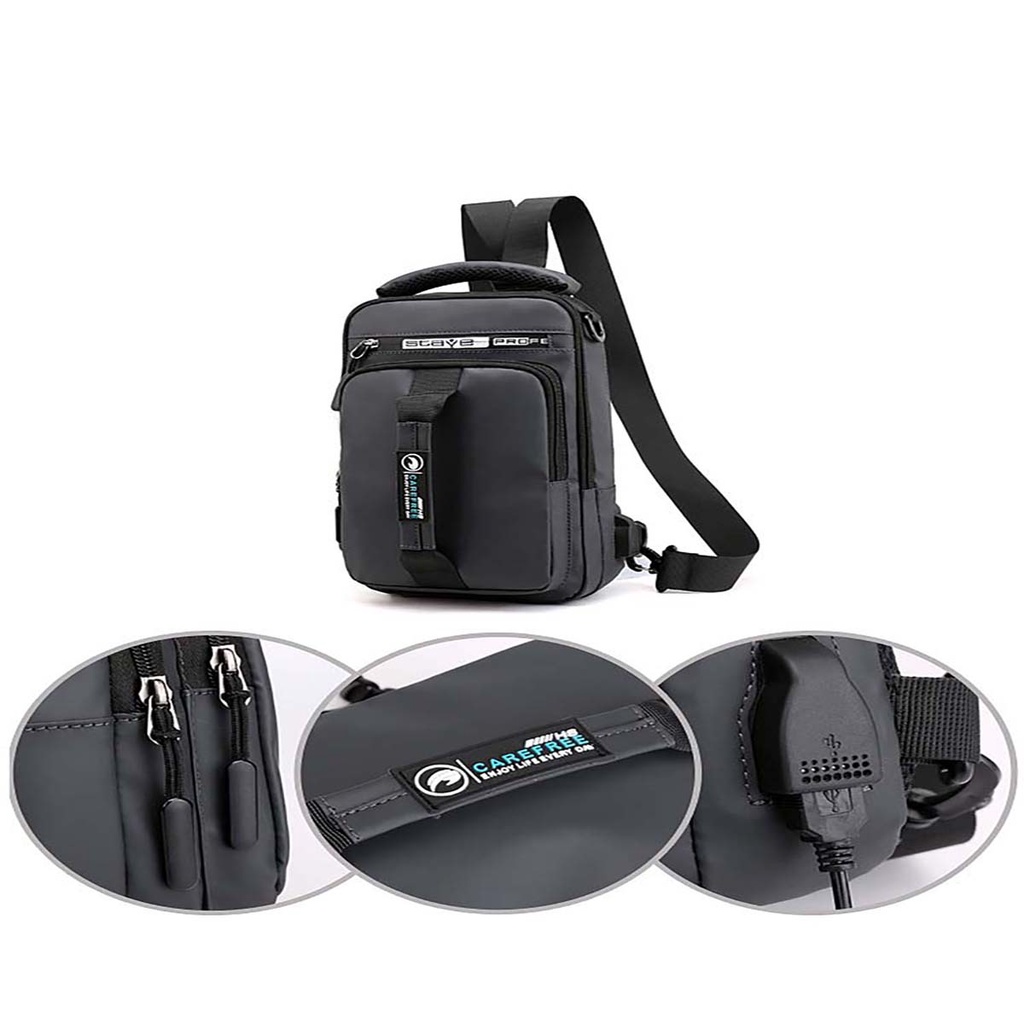 Túi Đeo Chéo Ngực Haoshuai Đi Phượt Nam Nữ Phong Cách, Siêu Nhẹ Chống Nước, Có Cổng Usb Tiện Lợi | BigBuy360 - bigbuy360.vn