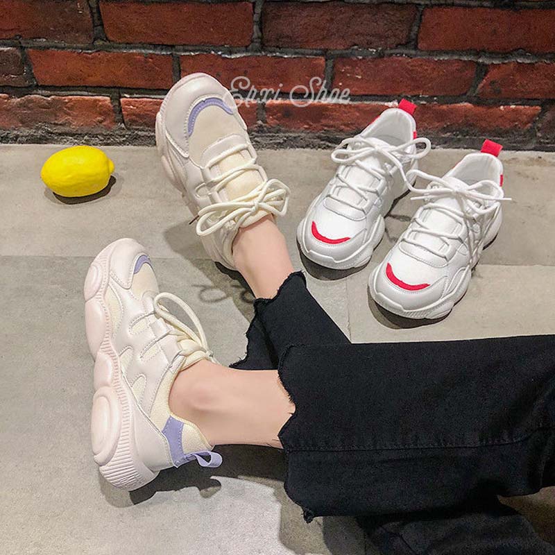 Giày Thể Thao Đế Bằng Phối Lưới Thoáng Khí Thời Trang Cho Nữ