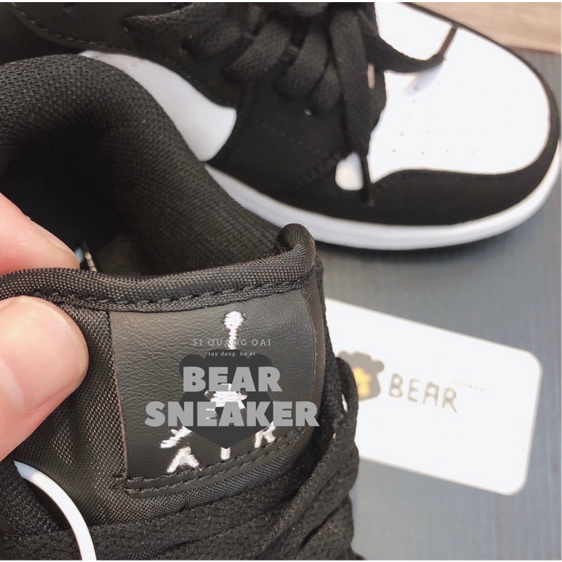 [Bear.sneaker] Giày Thể Thao J.D1 low Panda hàng chuẩn SC (da xịn-hàng bo viền)