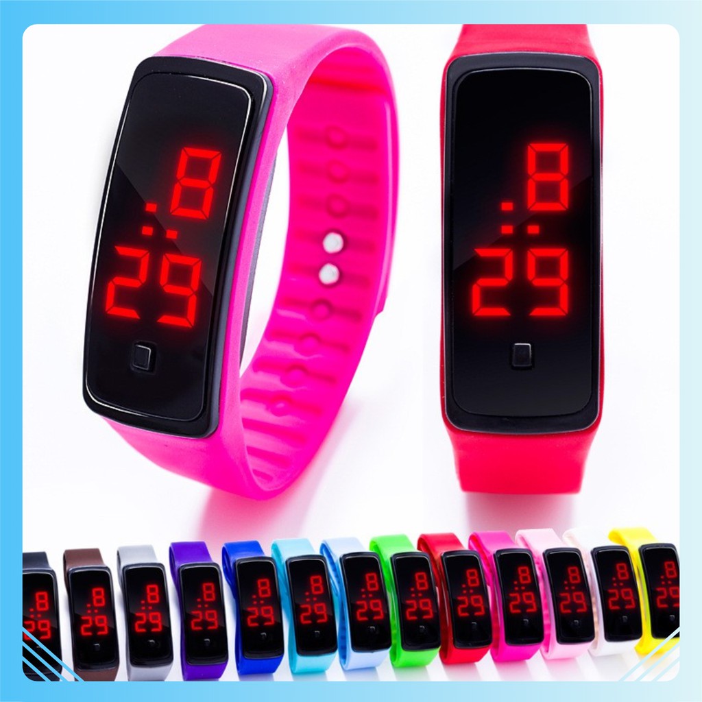 [Rẻ] Đồng hồ Led silicon mặt gương nam nữ [HN] [Bán buôn]