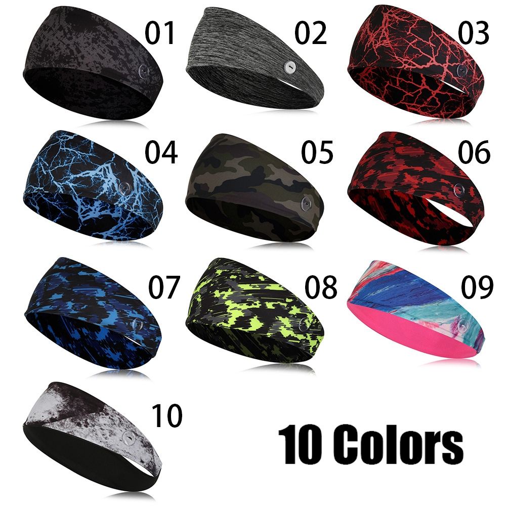 Băng đô thể thao chống trượt có nút cài khẩu trang tiện lợi cho nam nữ 25*10cm 10 màu tùy chọn