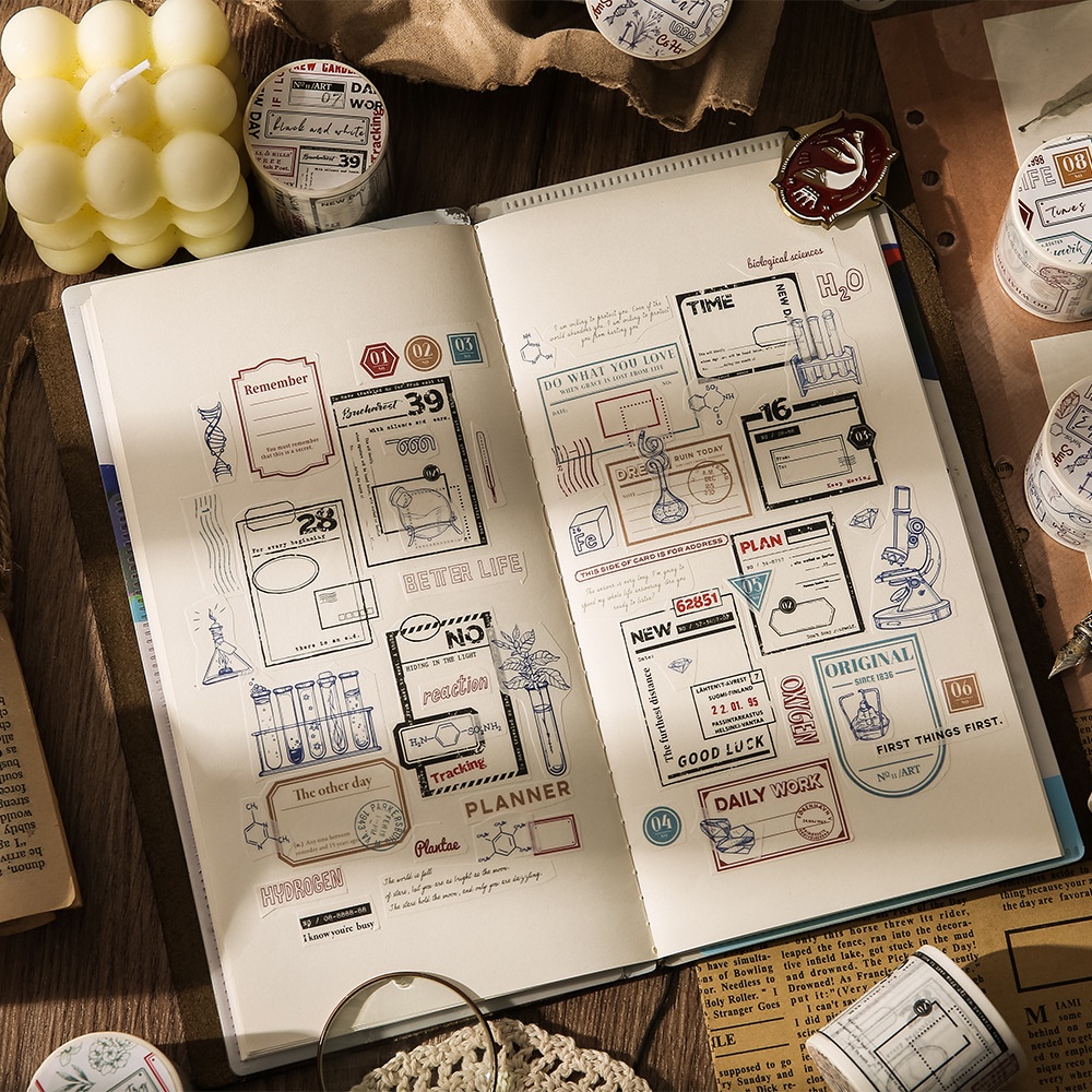 Băng Keo Washi Dán Trang Trí Sổ Lưu Niệm In Chữ Imoda 4 Truyền Cảm Hứng Phong Cách Retro