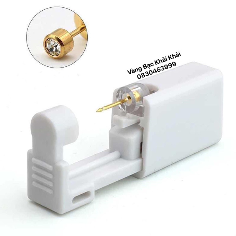 1 Cặp bấm lỗ tai 1 lần không đau , vô trùng , tặng kèm giấy sát khuẩn - Vàng Bạc Khải Khải