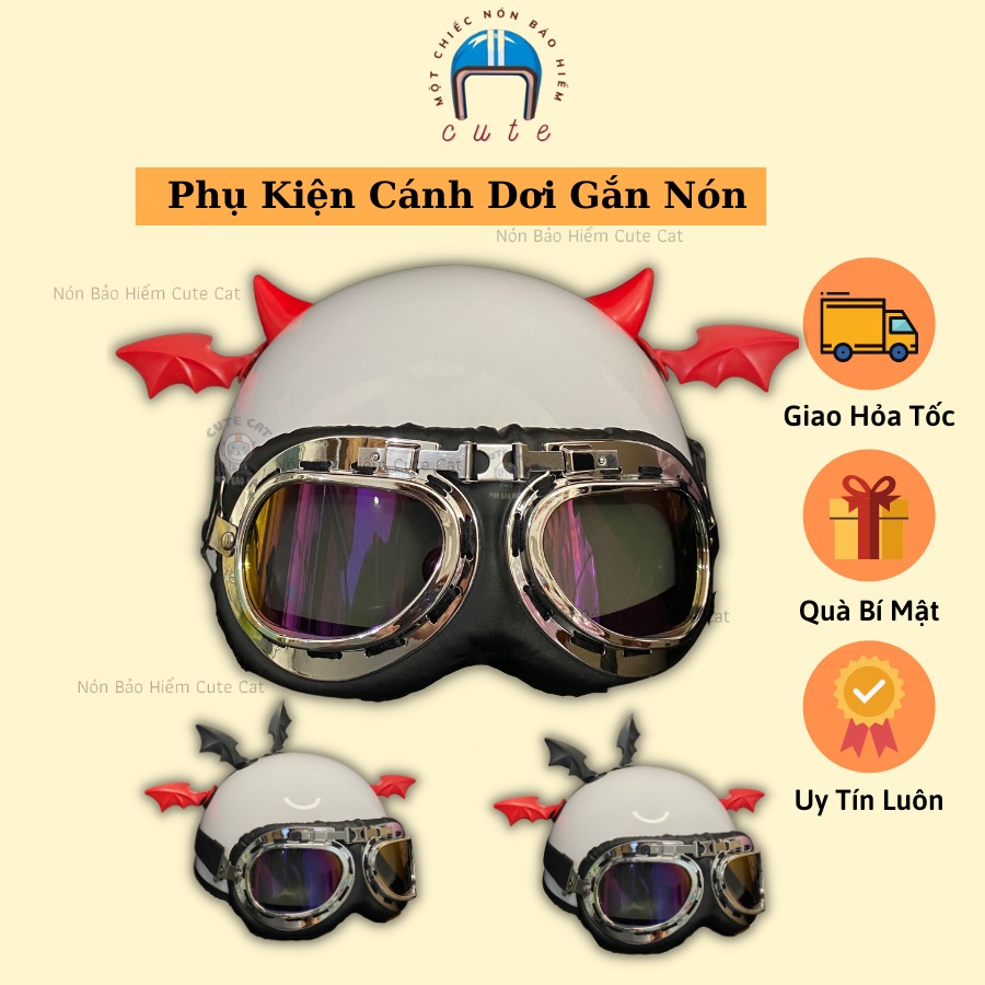 Cánh Dơi Gắn Nón Bảo Hiểm, Cánh Dơi Phụ Kiện Gắn Mũ Bảo Hiểm Dễ Thương, Phụ Kiện Cánh Dơi Gắn Nón Bảo Hiểm CUTE SHOP
