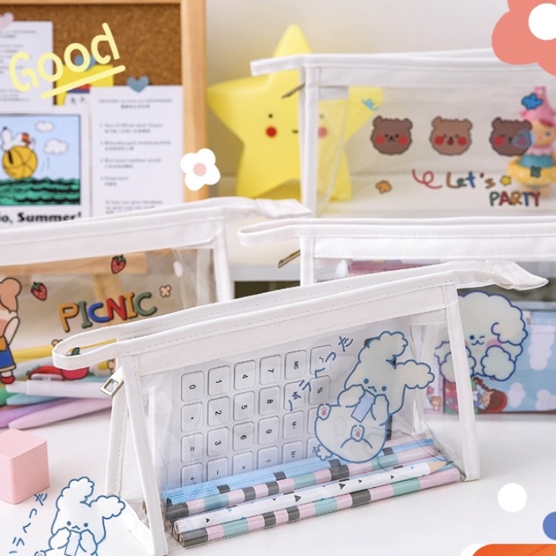🦄 Túi đựng bút trong suốt hình cute dễ thương phong cách Hàn Quốc 🪁 Nhiều hình | HÀNG CÓ SẴN 🦋