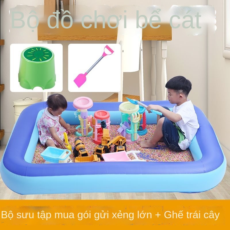 ❁◐▼Đồ chơi hạt giống Cassia bơm hơi Bộ đồ chơi cát Hồ bơi gia dụng Đá nhiều màu Giả sứ Cát Bãi biển trẻ em Bé đào và chơ