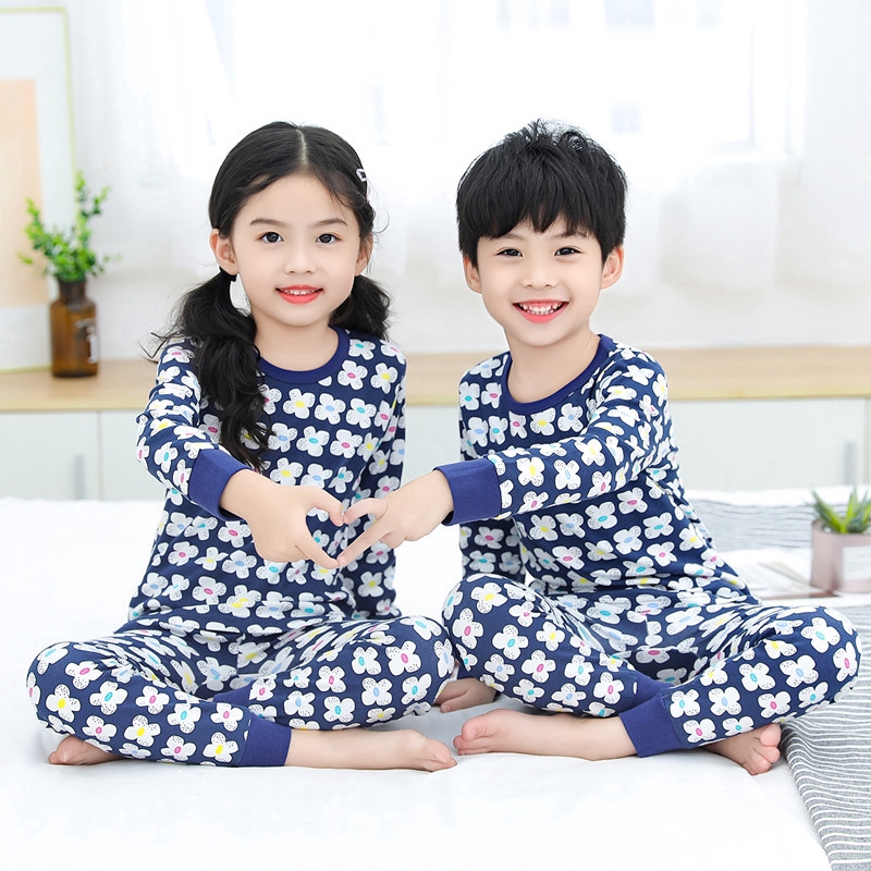 Bộ đồ ngủ cotton in họa tiết hoạt hình dễ thương cho bé cao 100-150cm