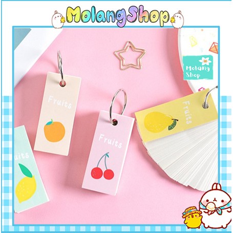 Flashcard - Thẻ học từ vựng hoạt hình đáng yêu 3*7cm