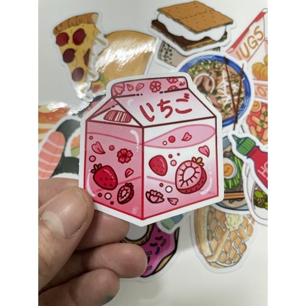 Bộ 40 hình dán Sticker các món ăn, Food sticker, hình dán thức ăn, hình dán laptop, hình dán nón bảo hiểm