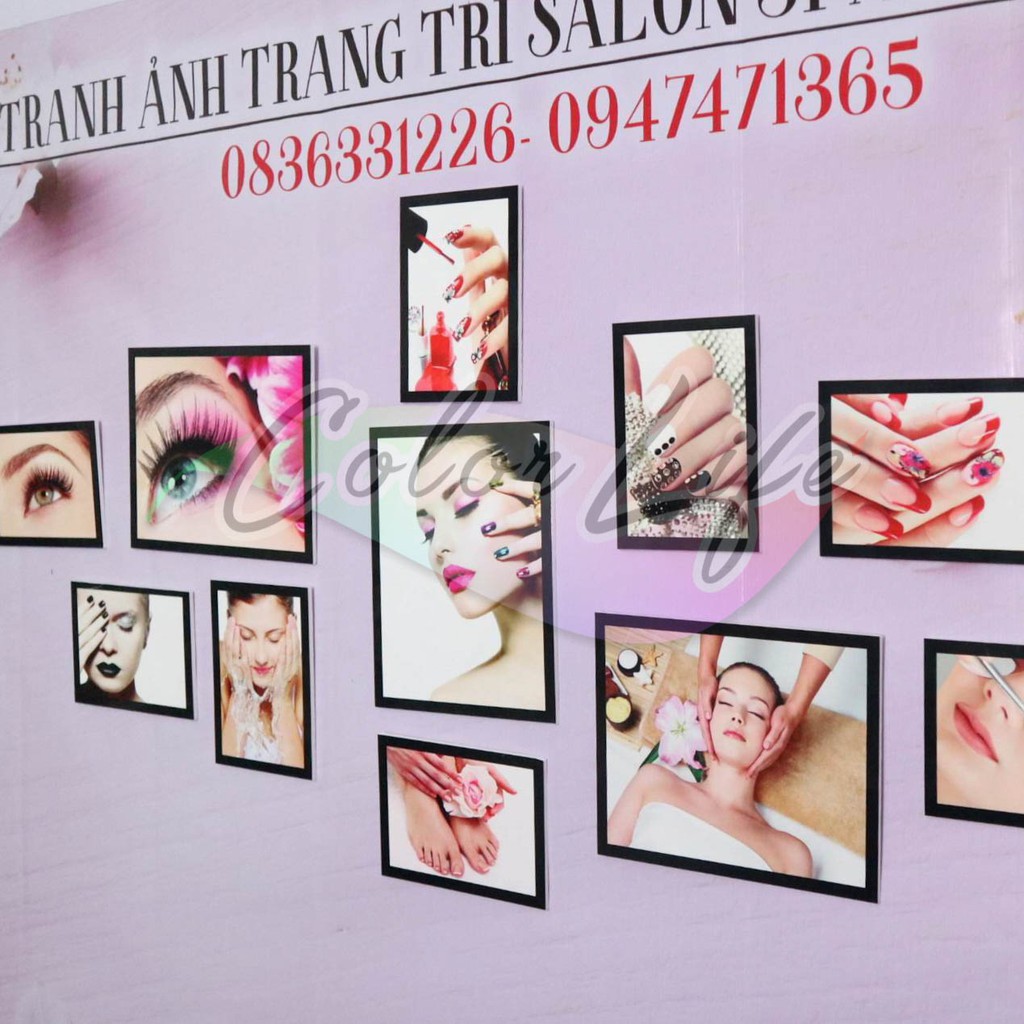 TRANH PHUN XĂM NAIL MI DÁN TƯỜNG TRANG TRÍ TIỆM NAIL NỐI MI PHUN XĂM THẨM MỸ ĐẸP - CEO7 MOKOSA