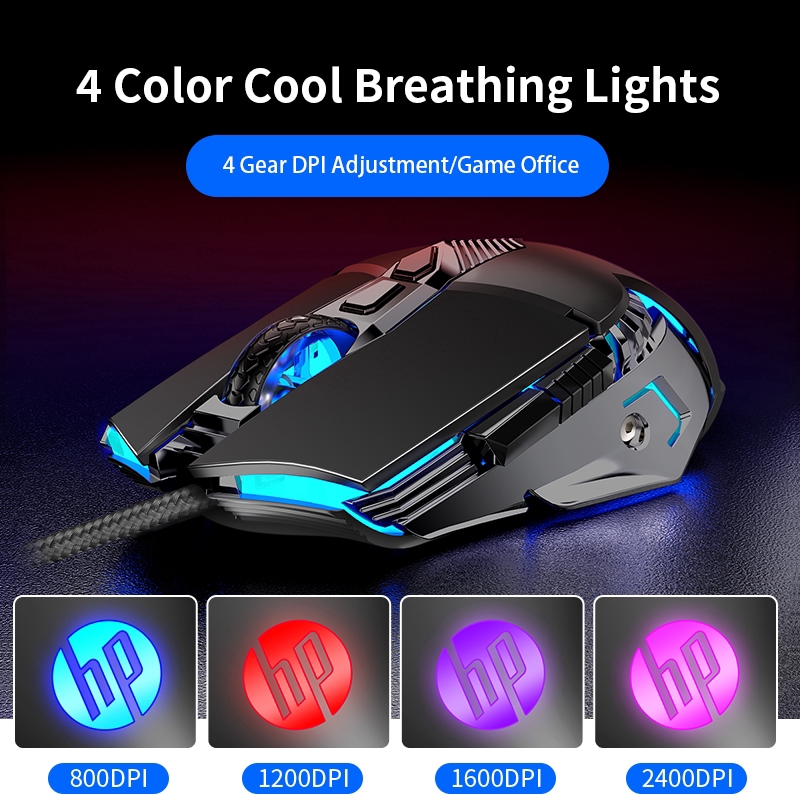 Chuột chơi game HP G160 có dây USB Macro 4 DPI cho máy tính