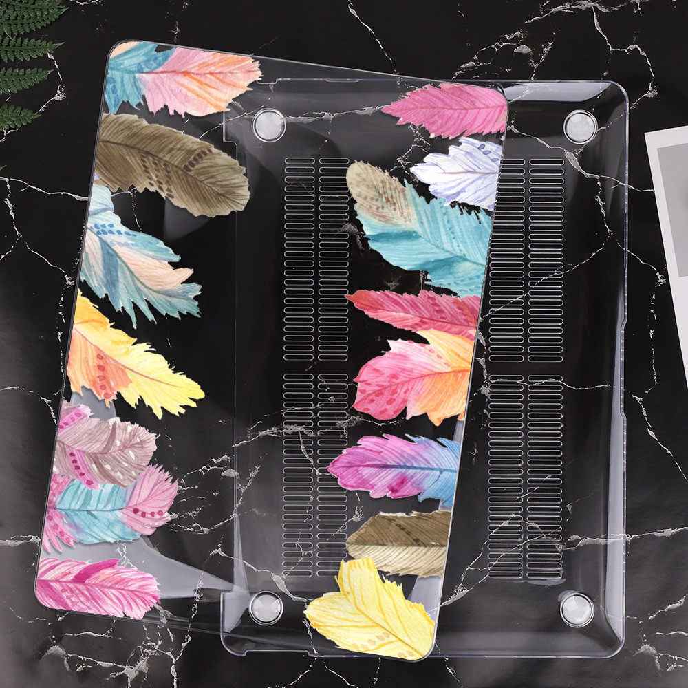 Colorful Feather Plastic Hard Case Macbook Air Pro 11 12 13 15 16 Mac A1932 A2159 A1706 A1466 A2141 with Keyboard Cover