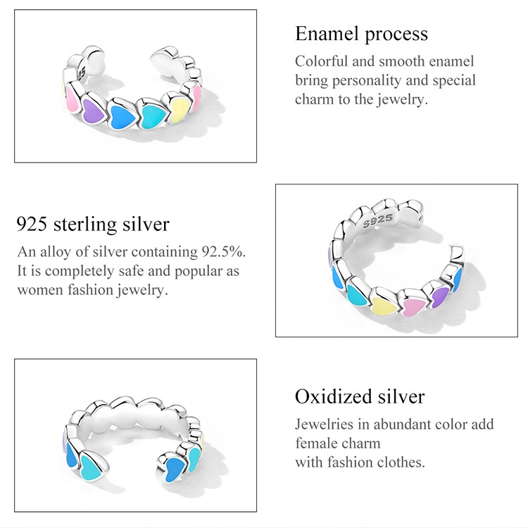 Hoa tai BAMOER bạc 925 hình trái tim