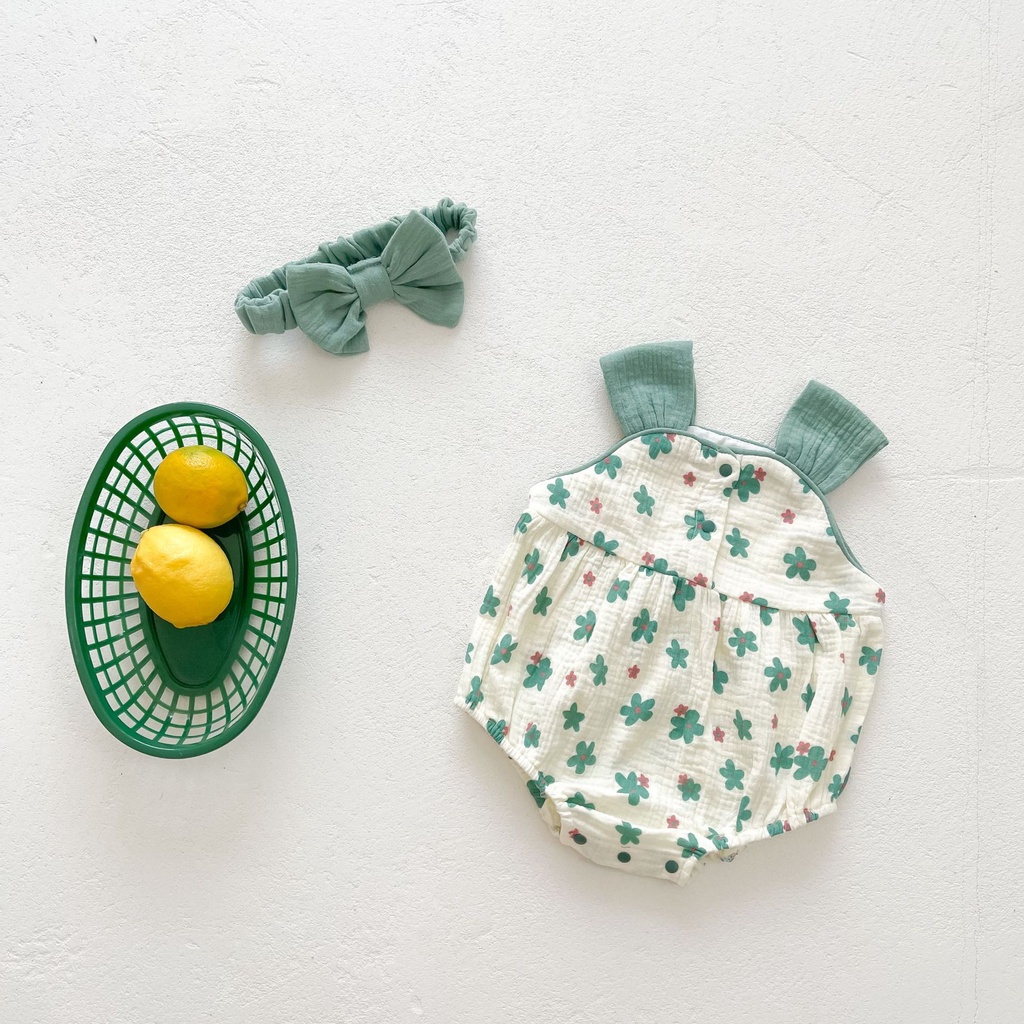 Đồ Áo Liền Quần In Hoa Cho Bé Mới Sinh