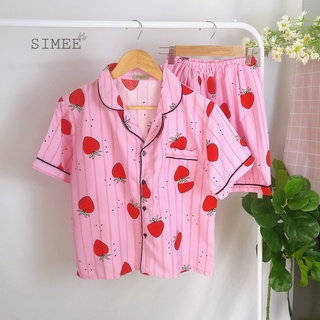 [Loại 1] Đồ bộ pijama full viền tay ngắn - quần ngắn (Kate Thái)