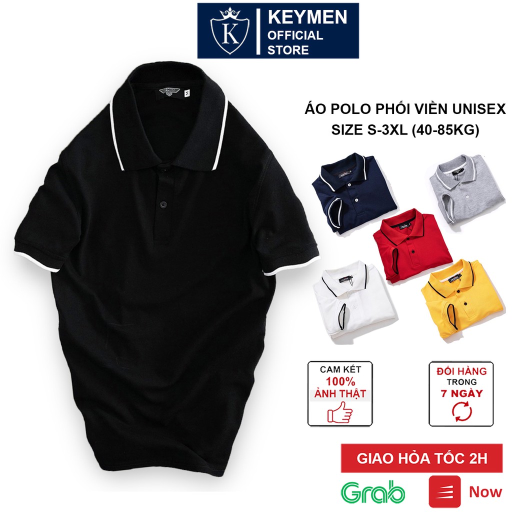 Áo Polo nam nữ unisex phối viên đẹp, vải thun mềm, co giãn, mặc siêu mát E2 | BigBuy360 - bigbuy360.vn
