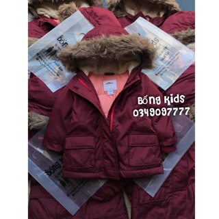 Áo Parka Bé Trai & Bé Gái Đỏ Tía O-N