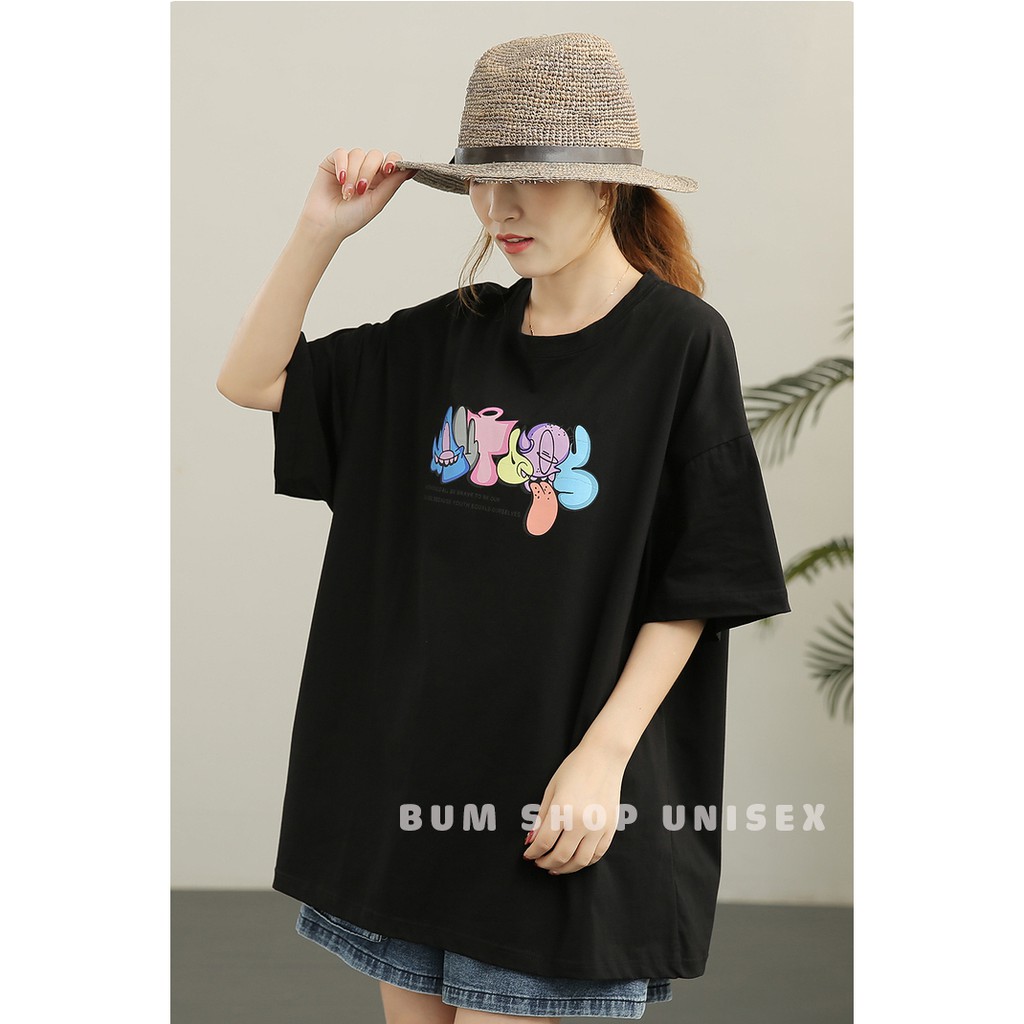 Áo Phông Nữ Unisex Form Rộng  FREESHIP Áo Thun Nữ Tay Ngắn - Chất Cotton Mềm Mịn Dày - Hình Gấu Cực Lạ
