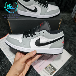 Giày jordan 1 xám trắng smoke grey nam nữ cổ thấp cao cấp