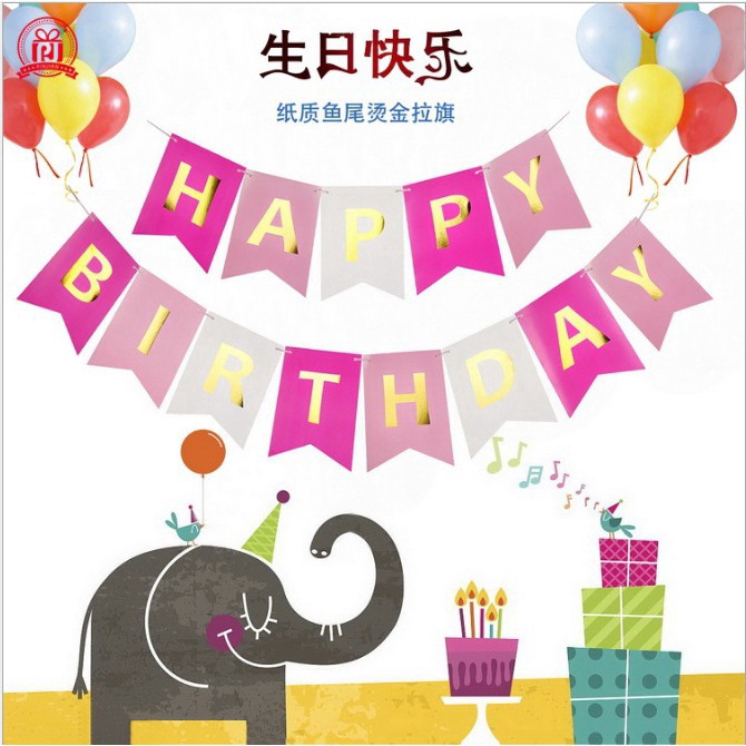 Dây cờ treo chữ Happy Birthday độc đáo