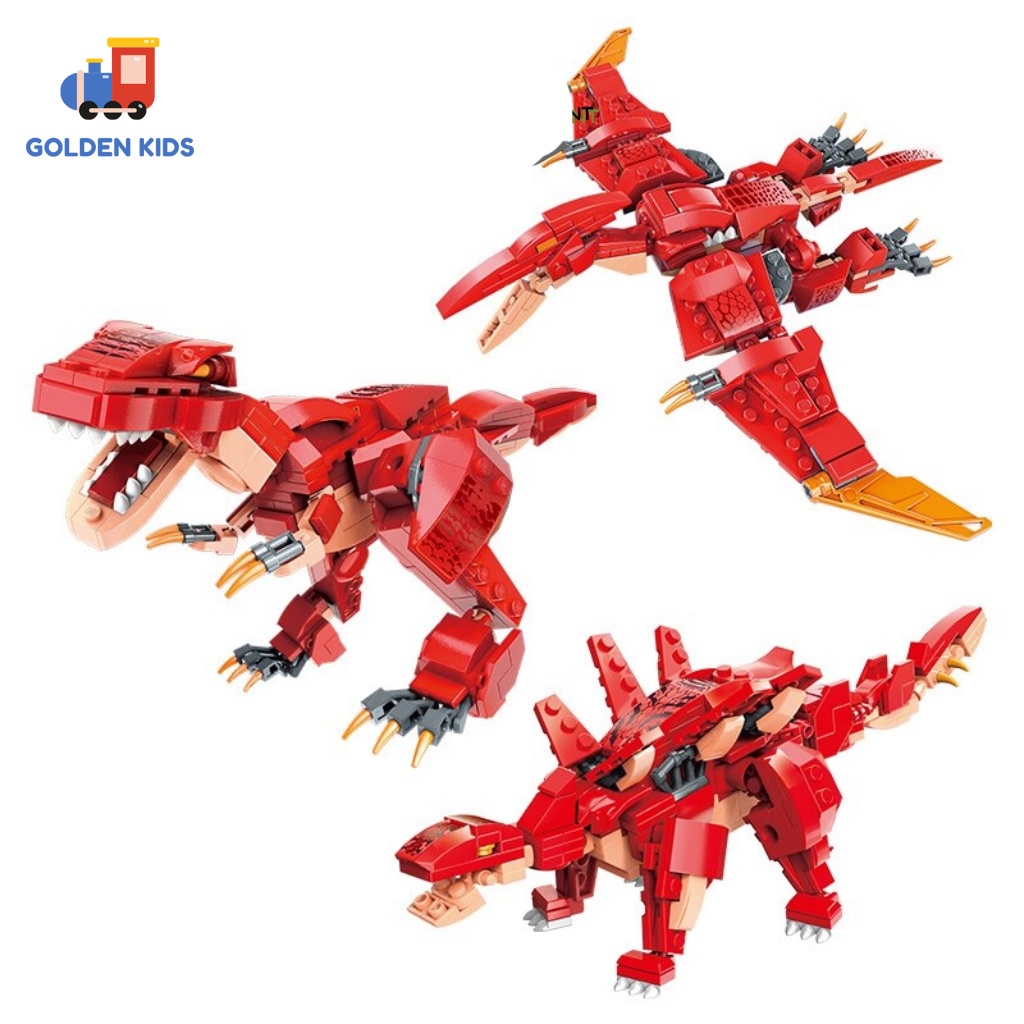 Đồ chơi xếp hình khủng long bạo chúa, Lego khủng long- QMAN 42106 biến đổi 3 mô hình  - Đồ chơi giáo dục