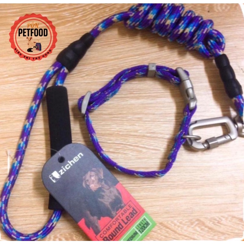 Dây dắt thổ cẩm kèm vòng cổ cho chó mèo Zichen
