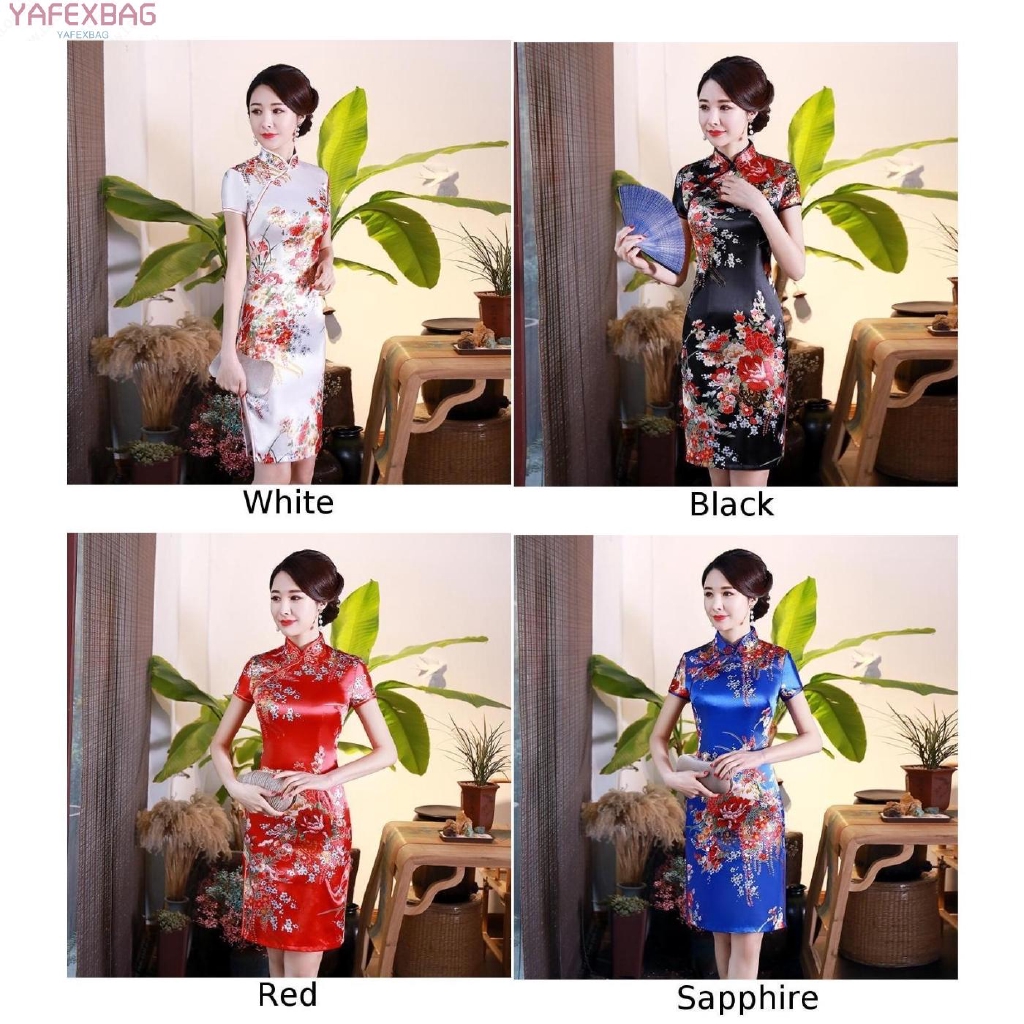 Đầm tay ngắn dáng dài thời trang trung hoa cho nữ