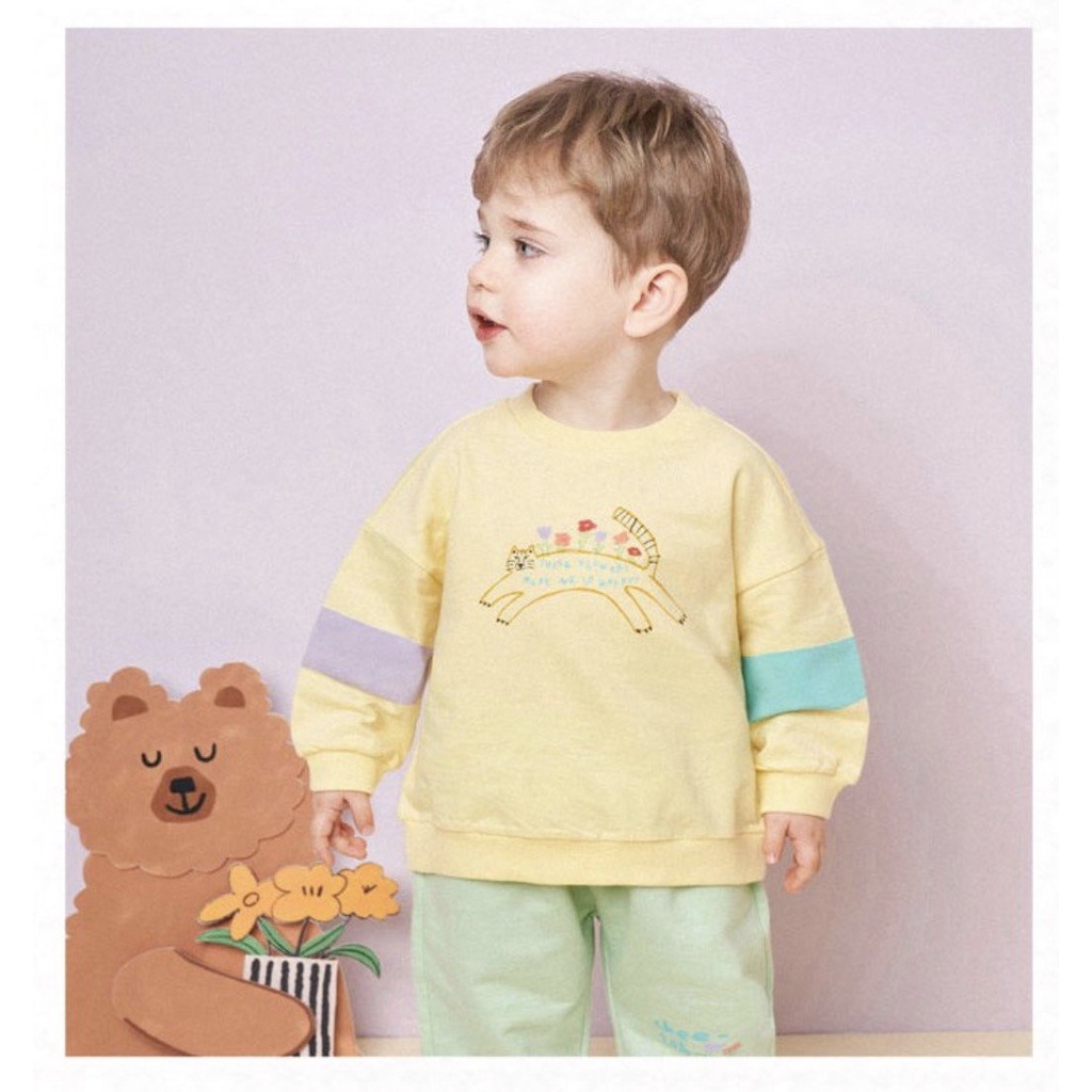 Áo nỉ da cá mèo flower bé trai bé gái Moli. HA3888