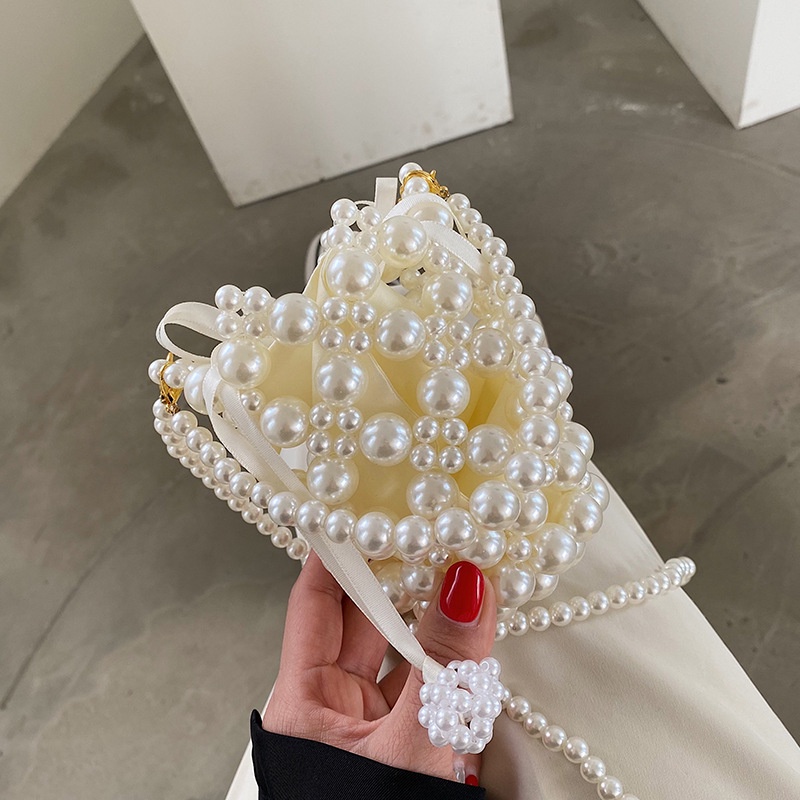 IELGY Túi Đeo Vai Đính Ngọc Trai Thời Trang Sang Trọng Cho Nữ