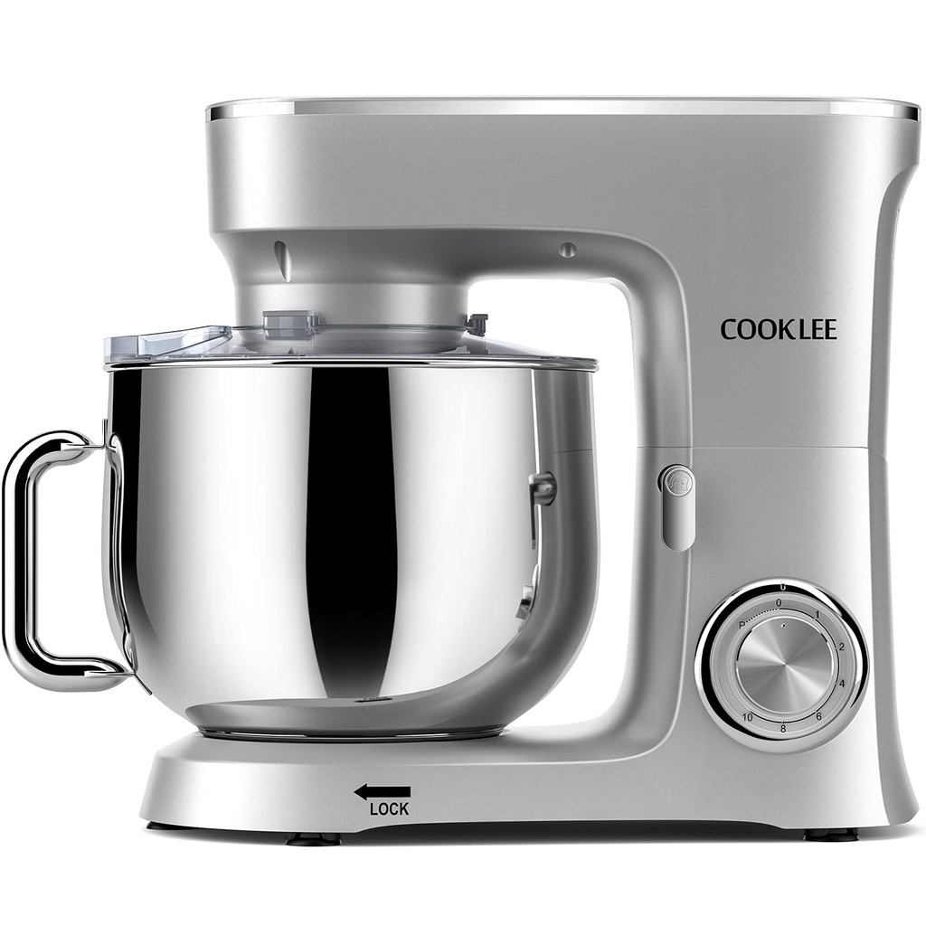 (Hàng UK, Mỹ) Máy nhào bột COOKLEE 8L 1500W SM-1551 10 tốc độ sử dụng- Bánh răng bằng kim loại nhào được 1.2 kg bột khô