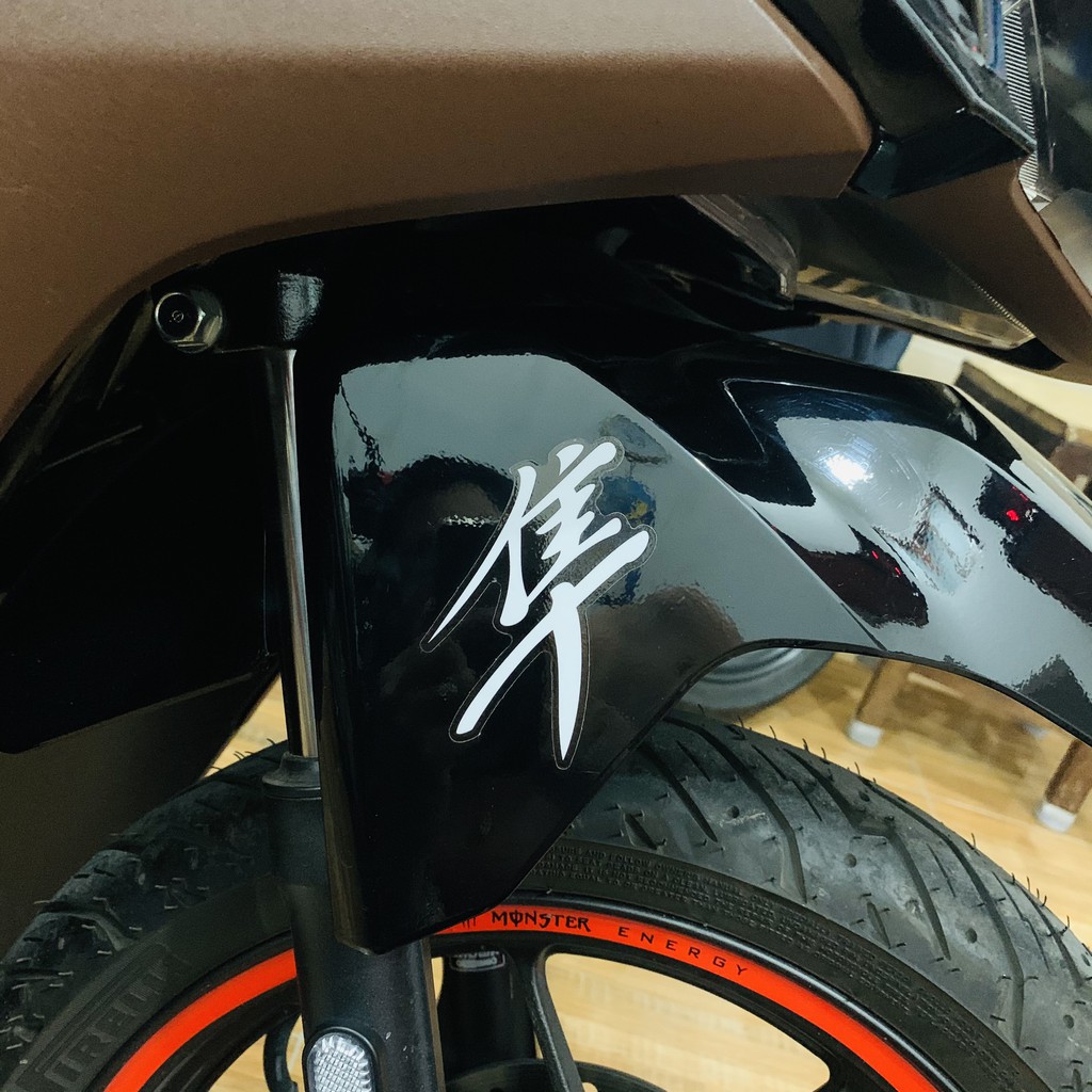 Tem chữ Tàu Thư Pháp Hayabusa Kanji chất liệu PVC chính hãng decal SHINLUNG TAIWAN siêu dày chống thấm