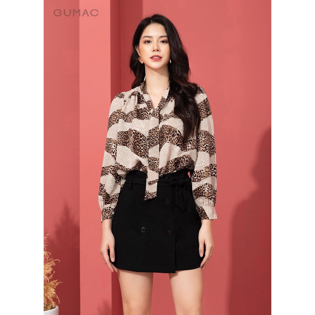 [Mã WABRGU152 giảm 10% tối đa 50k đơn từ 250k] Chân váy nữ chữ A phối nút VA10205 GUMAC | BigBuy360 - bigbuy360.vn