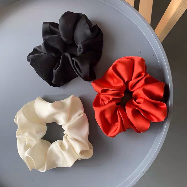 Dây buộc tóc, cột tóc scrunchies vải lụa xinh xắn - S06