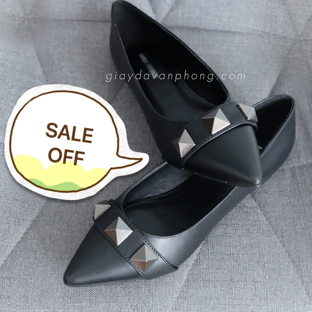 Giày bệt mũi nhọn đính đá đầu mũi xuất Mỹ