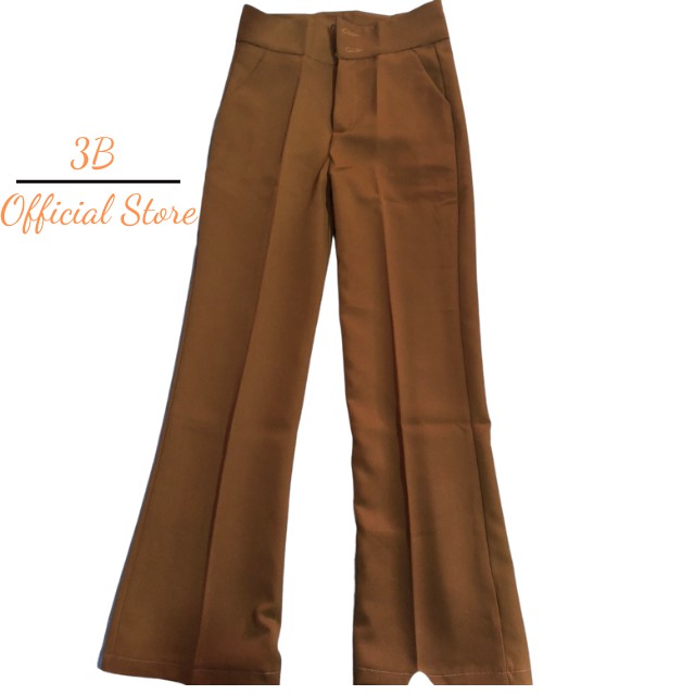 Quần ống Loe Cạp Cao 2 Cúc Dáng Dài Chất Vải Tuyết Mưa Loại 1 Không Nhăn Khống Bám Bụi | BigBuy360 - bigbuy360.vn