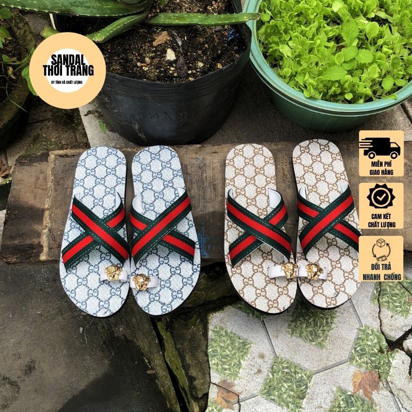 Dép sandal nữ xỏ ngón, Dép sỏ ngón [ẢNH THẬT 100%] F87 xanh/kem Full size 30-44 Nam nữ SANDALTHOITRANG