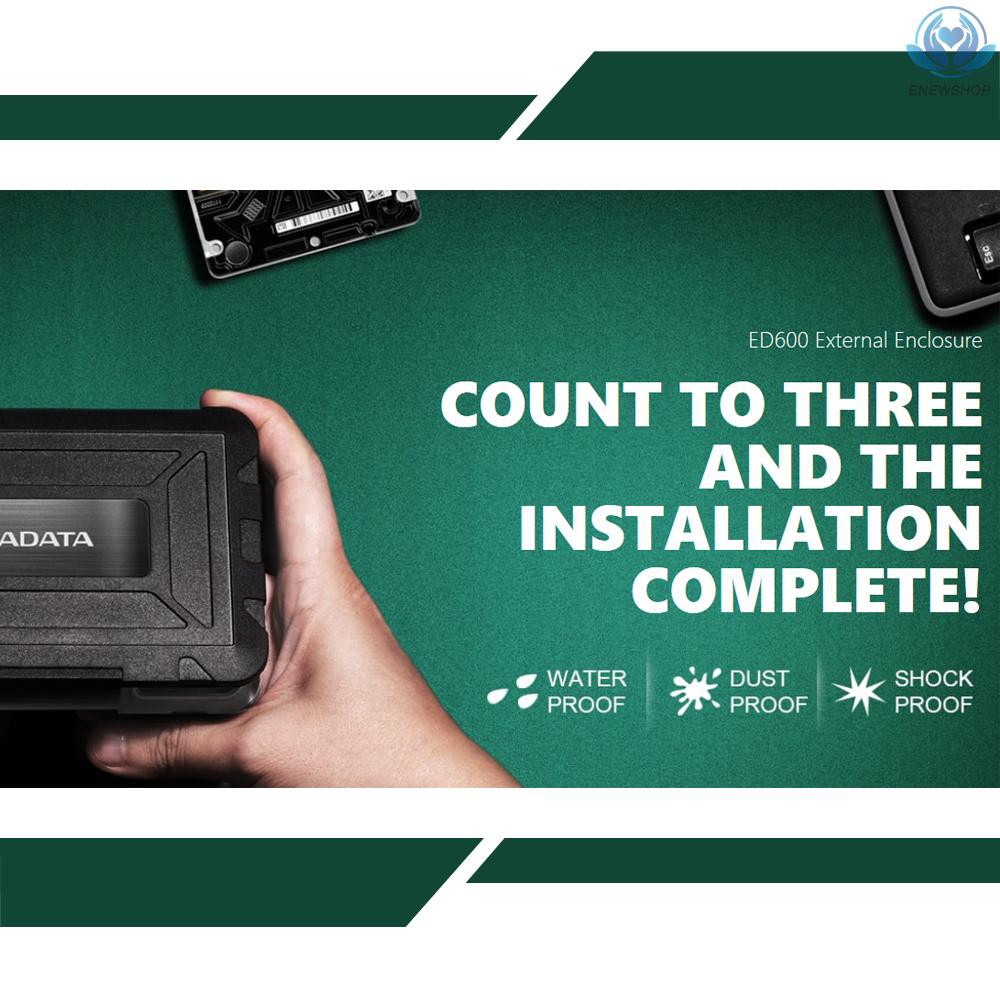 ADATA Hộp Đựng Ổ Cứng Ssd Aata Ed600 Chống Nước Ip54 Kèm Phụ Kiện Cho Máy Tính, Ps4 Xbox One | BigBuy360 - bigbuy360.vn