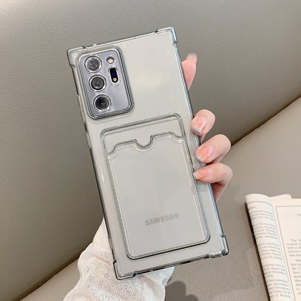 Ốp Điện Thoại TPU Trong Suốt Chống Sốc Có Ngăn Đựng Thẻ Cho Samsung Galaxy S22 S23 Ultra S22 Plus S23 FE