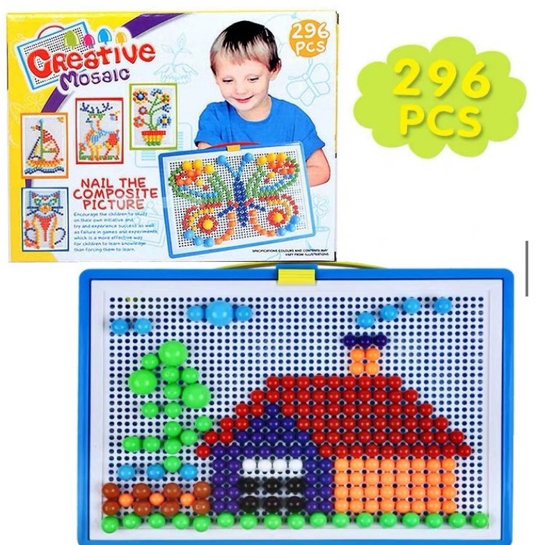 Đồ chơi xếp hình hạt 296 chi tiết hạt nấm cho bé