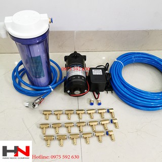 Bộ máy phun sương 15 béc dùng máy 24V