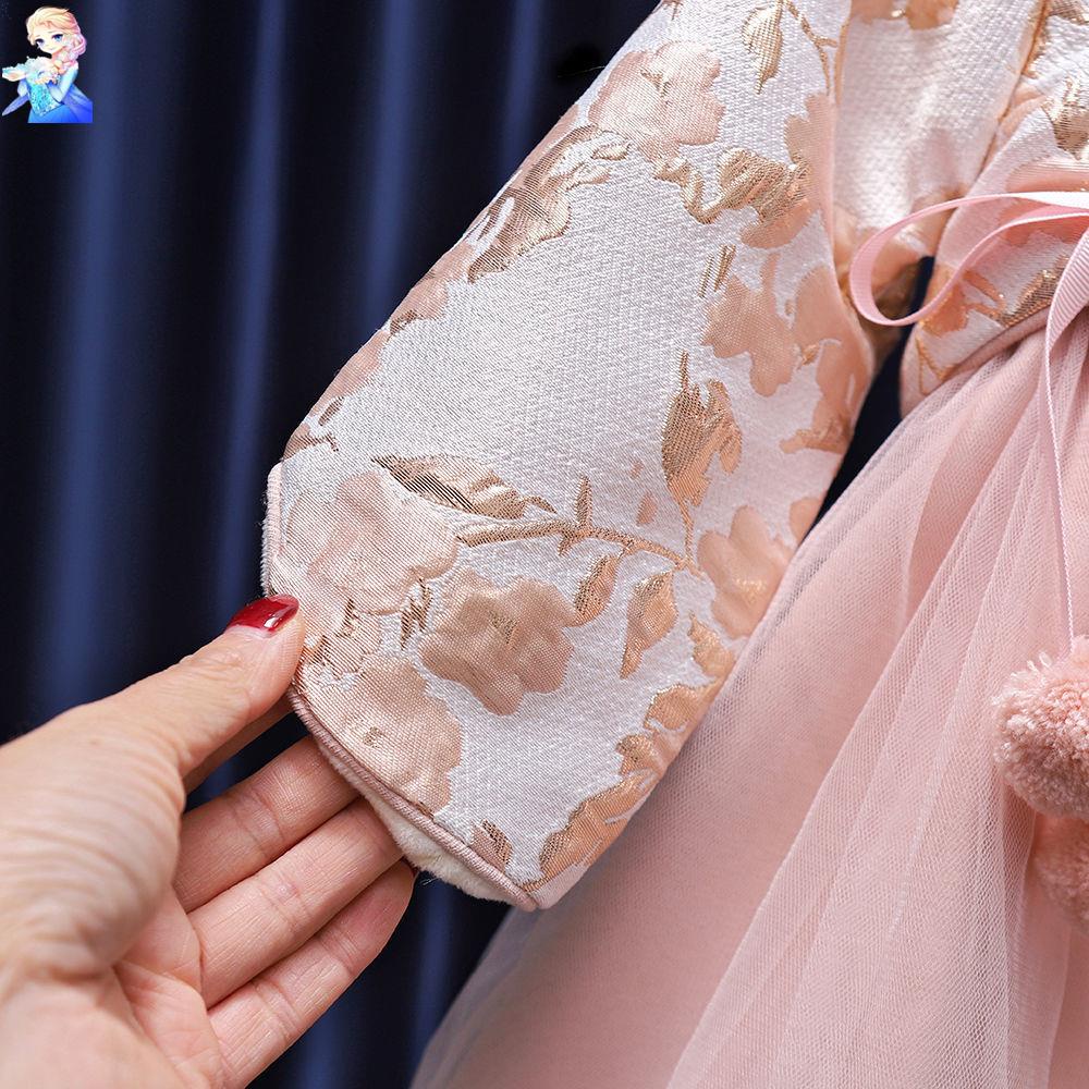 Đầm Ngắn Tay Chất Lượng Cao Cho Bé GáiĐầm Bé Gái Kiểu Hán Phục Xinh Xắn Thời Trang Năm Mới