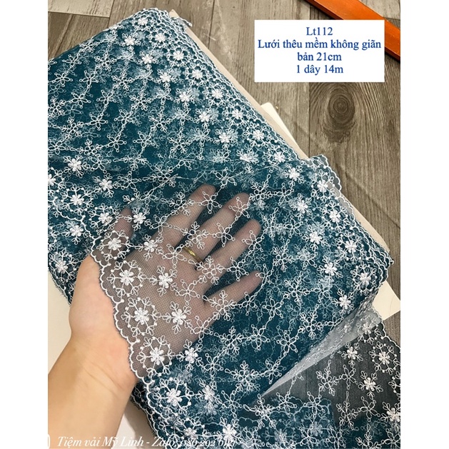 Lưới thêu mềm không giãn 4 màu hoạ tiết hoa nhí siêu đẹp giá 1m