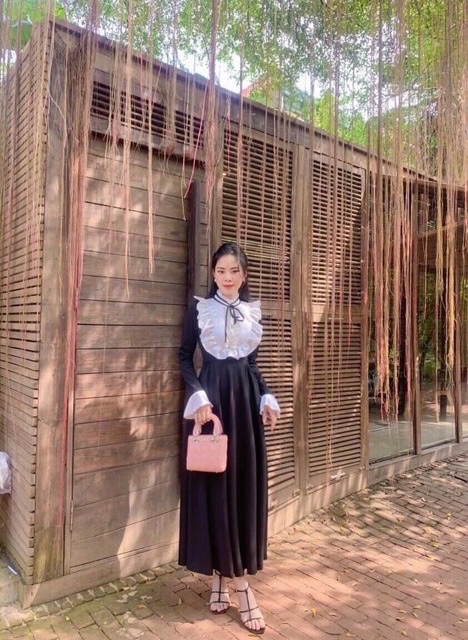 VÁY CỔ NƠ PHA VIỀN BÈO | BigBuy360 - bigbuy360.vn