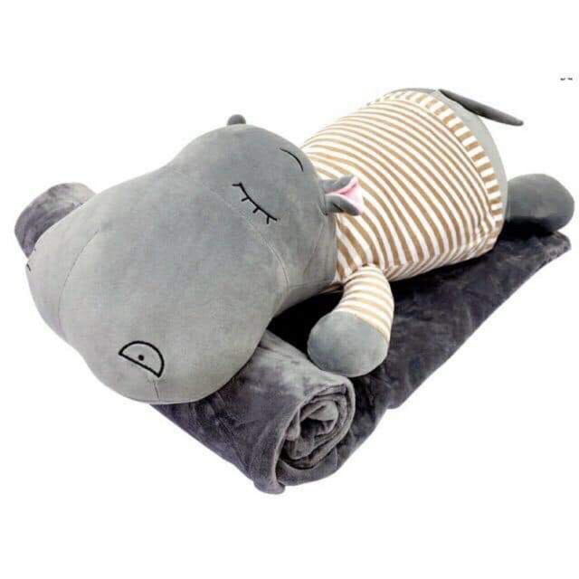 BỘ CHĂN GỐI ĐA NĂNG 2IN1 HÌNH HÀ MÃ CHO BÉ