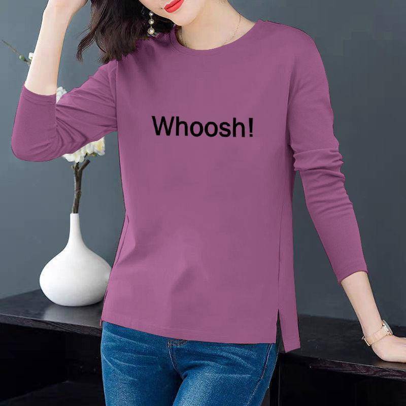 Áo Thun Dài Tay nữ trung niên các mẹ mặc Plus kích thước in ngọn