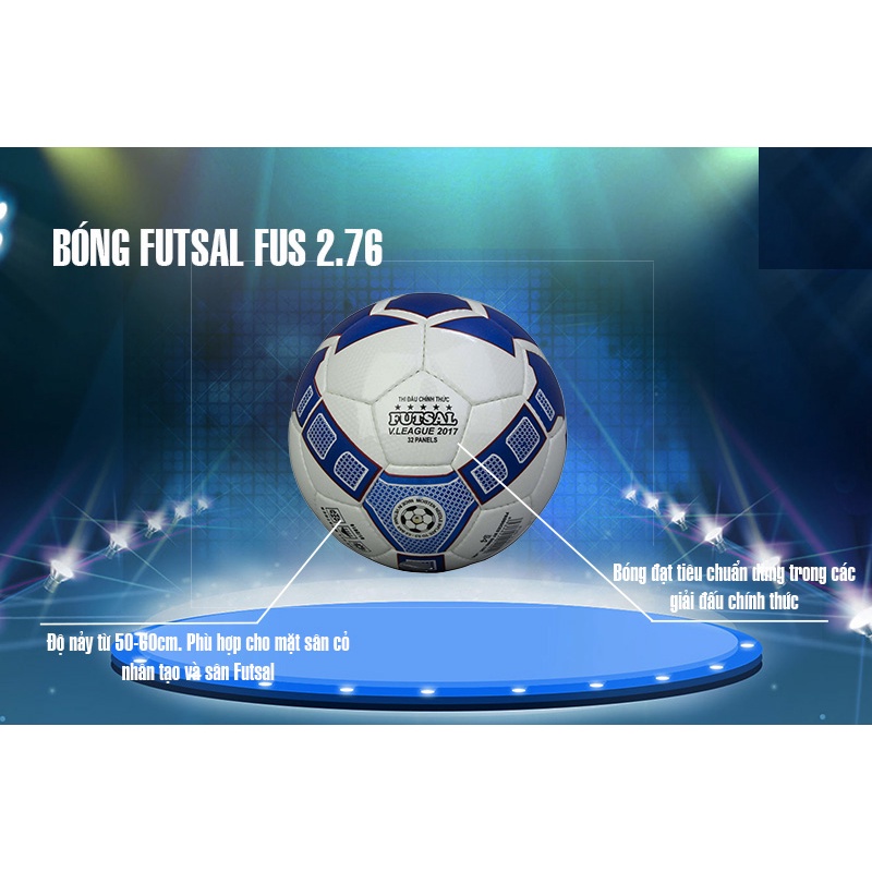 Bóng Động Lực FUS 2.76 SỐ 4 - Quả bóng đá đạt tiêu chuẩn thi đấu của FIFA, có kèm kim bơm và lưới