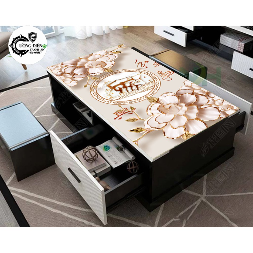 Tranh 3d - Decal 3d cao cấp dán mặt bàn làm việc - bàn ăn nhiều kích thướt