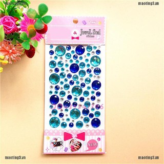 Bộ Miếng Dán Hình Kim Cương Pha Lê Tròn Lấp Lánh Tiện Lợi